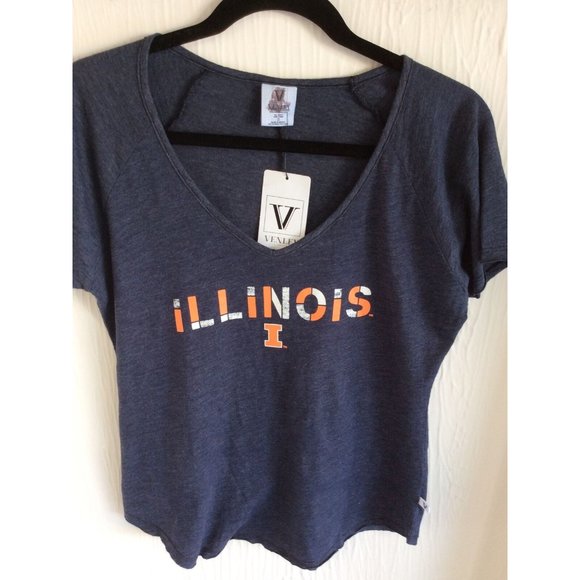NWT University Of Illinois, Venley Tee Shirt, Size S, Vee Neck - Picture 2 of 8